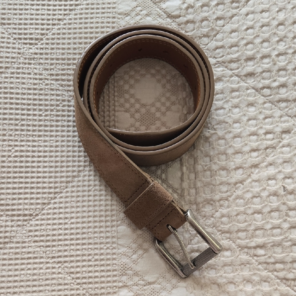 Men's 1901 Brown Suede Belt - Casual Leather Dress Belt Size 40